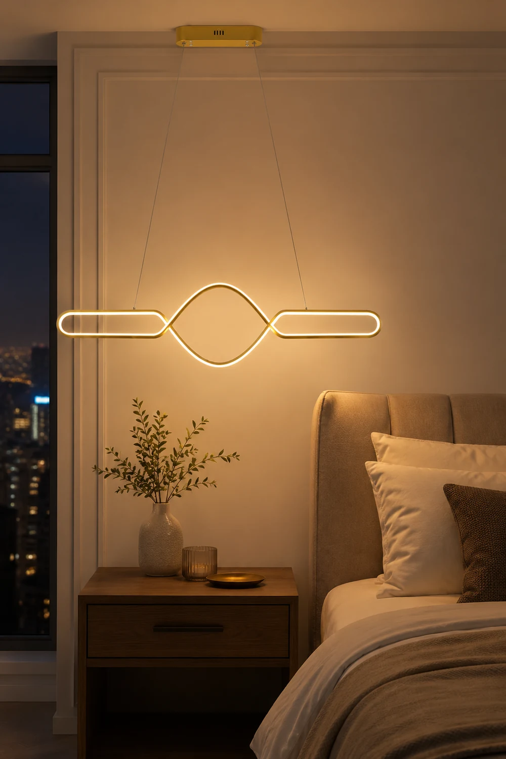 Bouvet Nordic Geometric Cross-Linear Pendant Light - Lumpaz