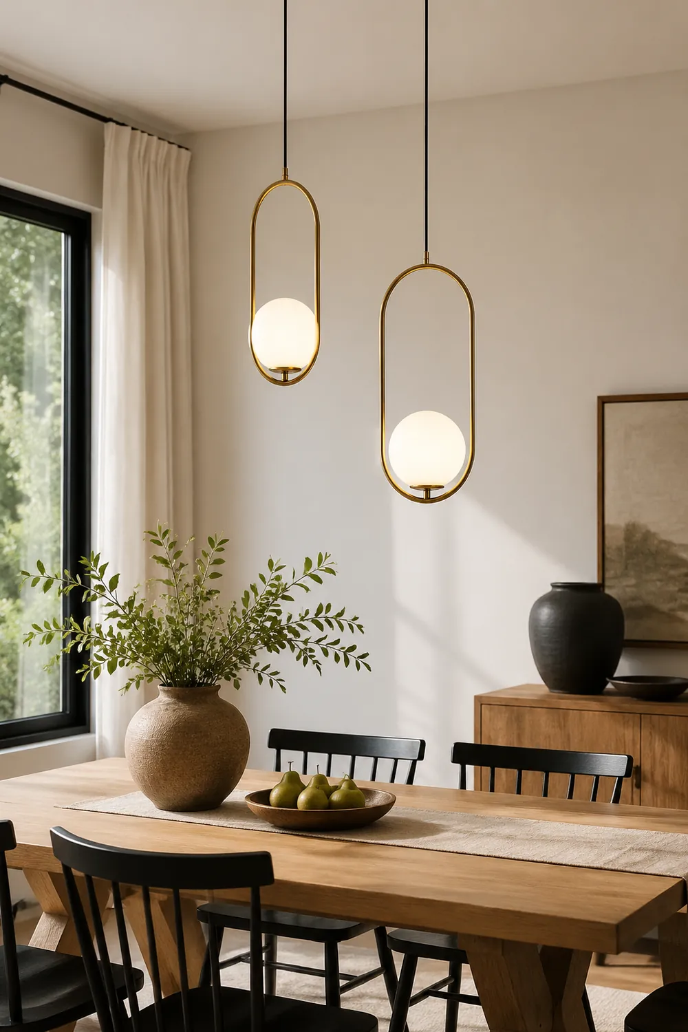 Valentina Globe Pendant Light, Gold/Black - Lumpaz
