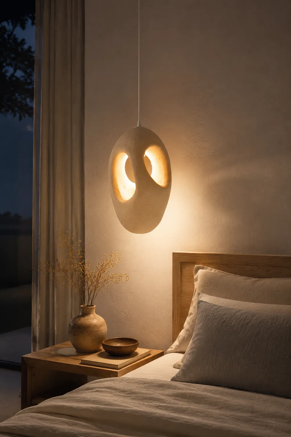 Hand-Built White Pendant Lamp - Lumpaz