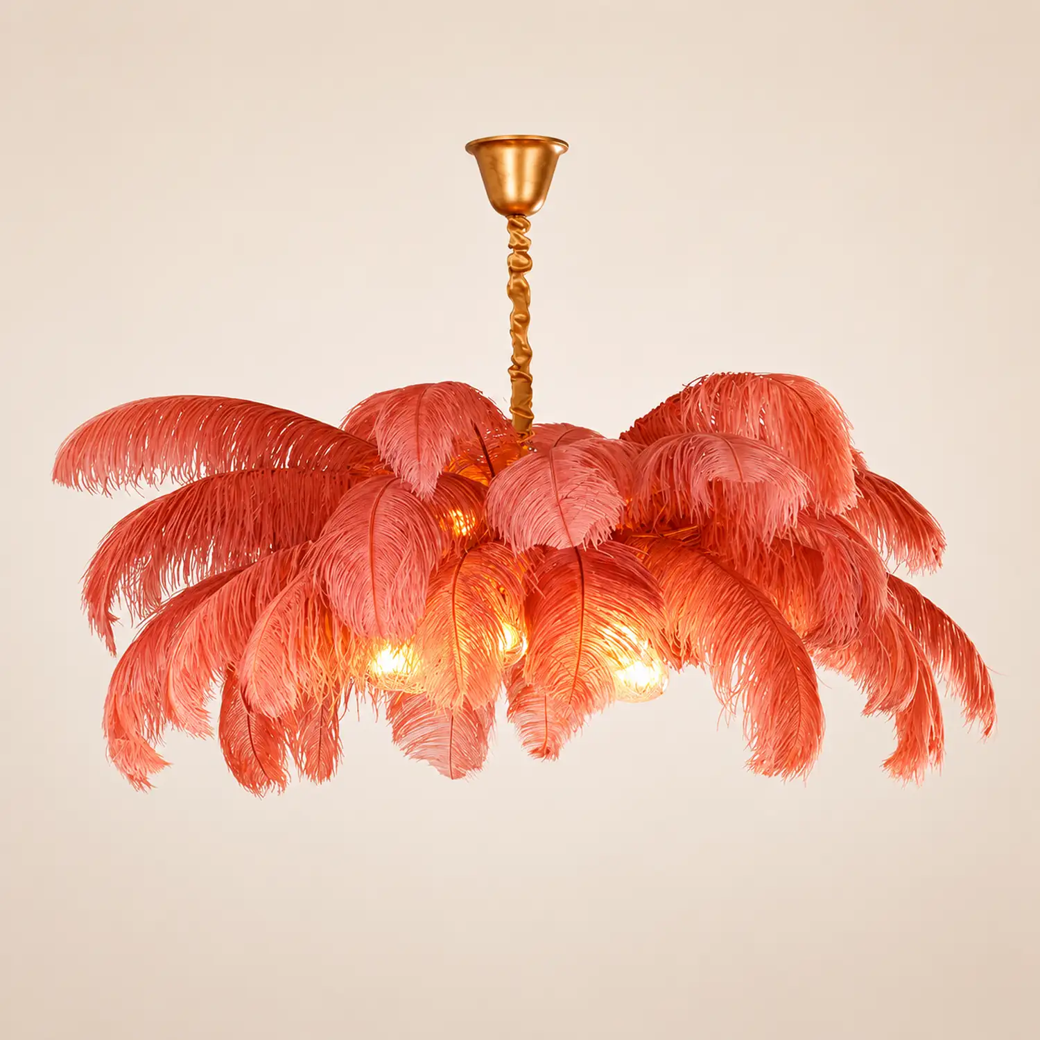 O'Moore Nordic Luxury Pendant Light, Brass/Feather - Lumpaz