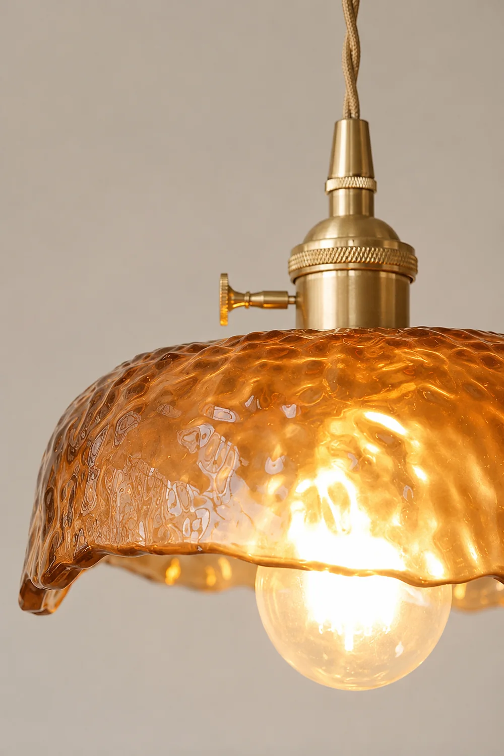 Vintage Brown Glass Pendant Light - Lumpaz
