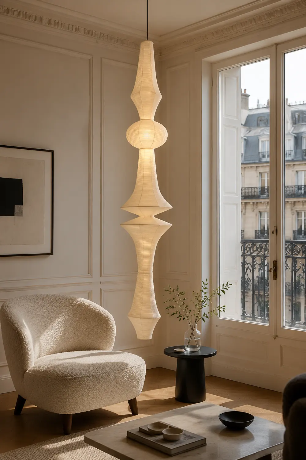 Washi Paper E Pendant Light - Lumpaz