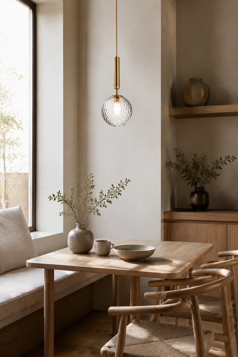Valentina Modern Glass Ball Pendant Light, White/Clear - Lumpaz