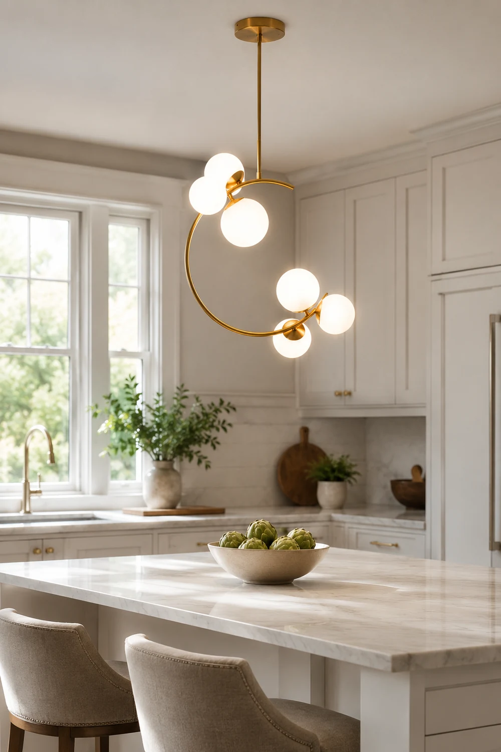 Valentina Modern Glass Globe Pendant Light, Metal & Glass, 3 Style - Lumpaz