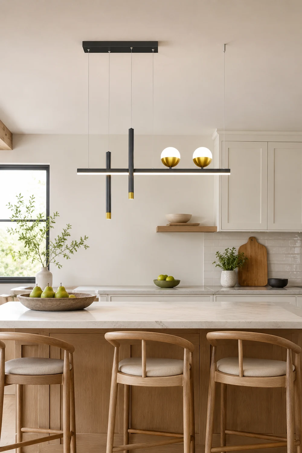 Madina Modern Globe Metal/Acrylic Pendant Light, Dining Room - Lumpaz
