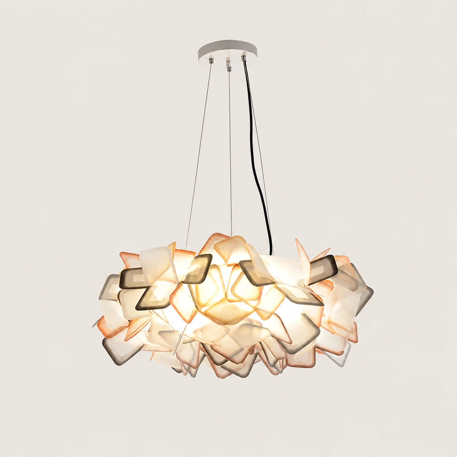 Bella Modern Decorative Flower Acrylic Pendant Light, Black/Blue - Lumpaz