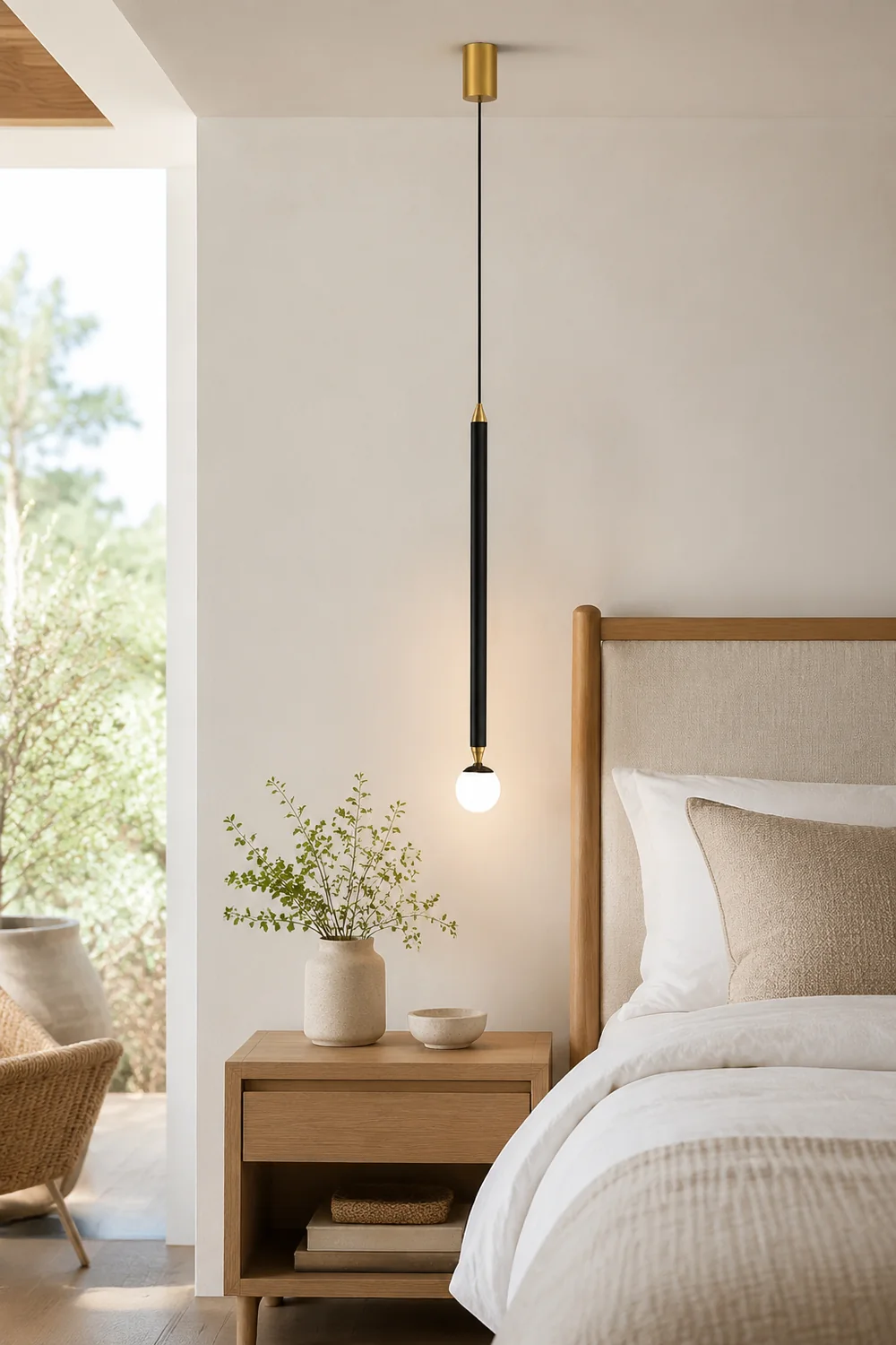 Carr Linear Metal Pendant Light, Black & Gold - Lumpaz