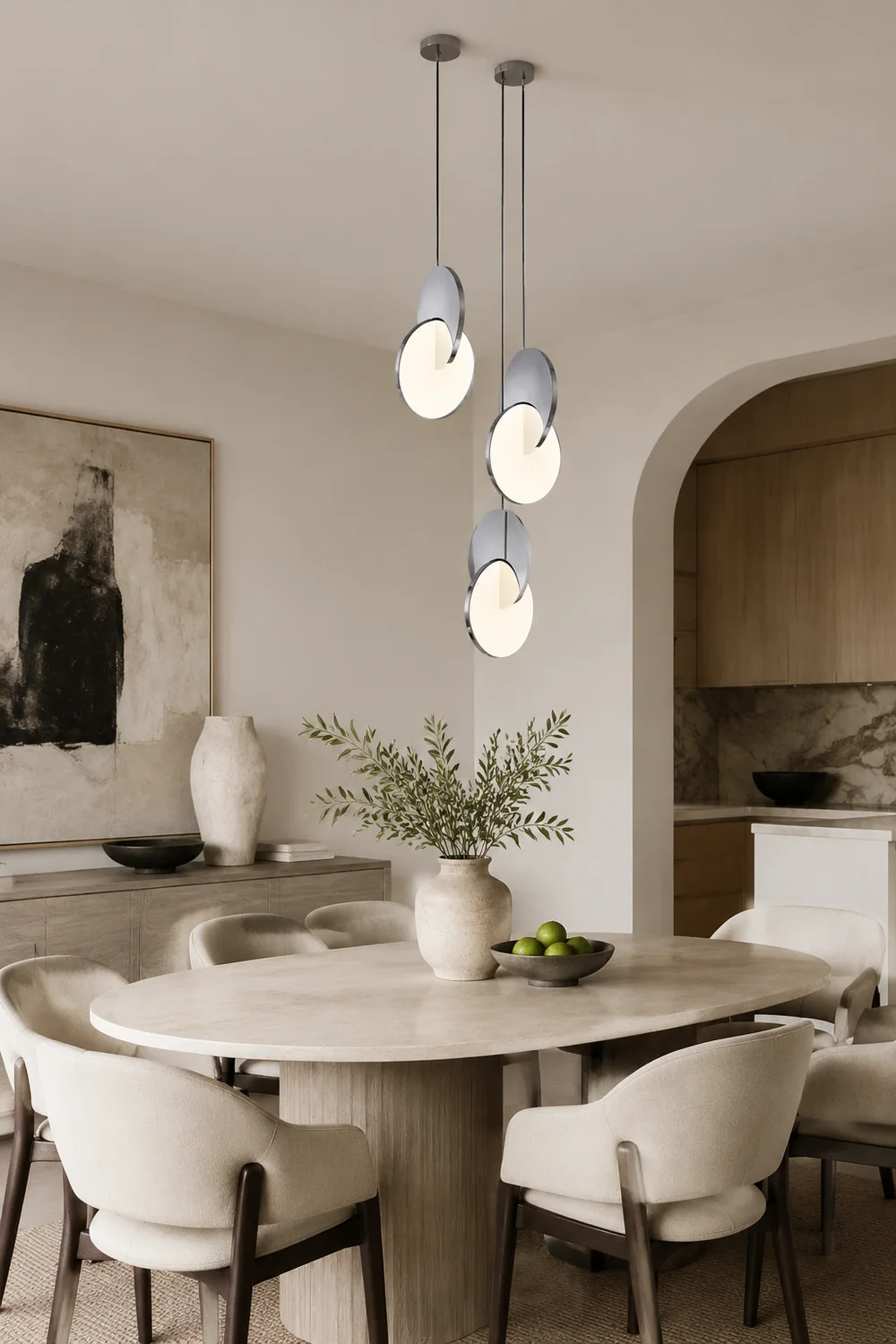 Welsh Pendant Light, Disc, Gold/Silver - Lumpaz
