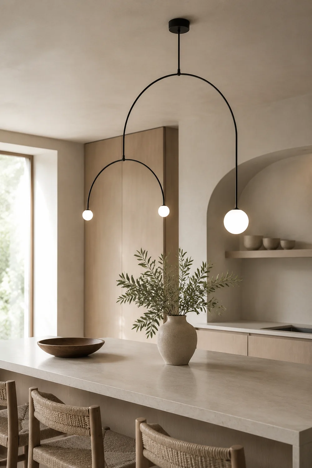 Avi Minimalist Linear Metal Pendant Light, Black - Lumpaz