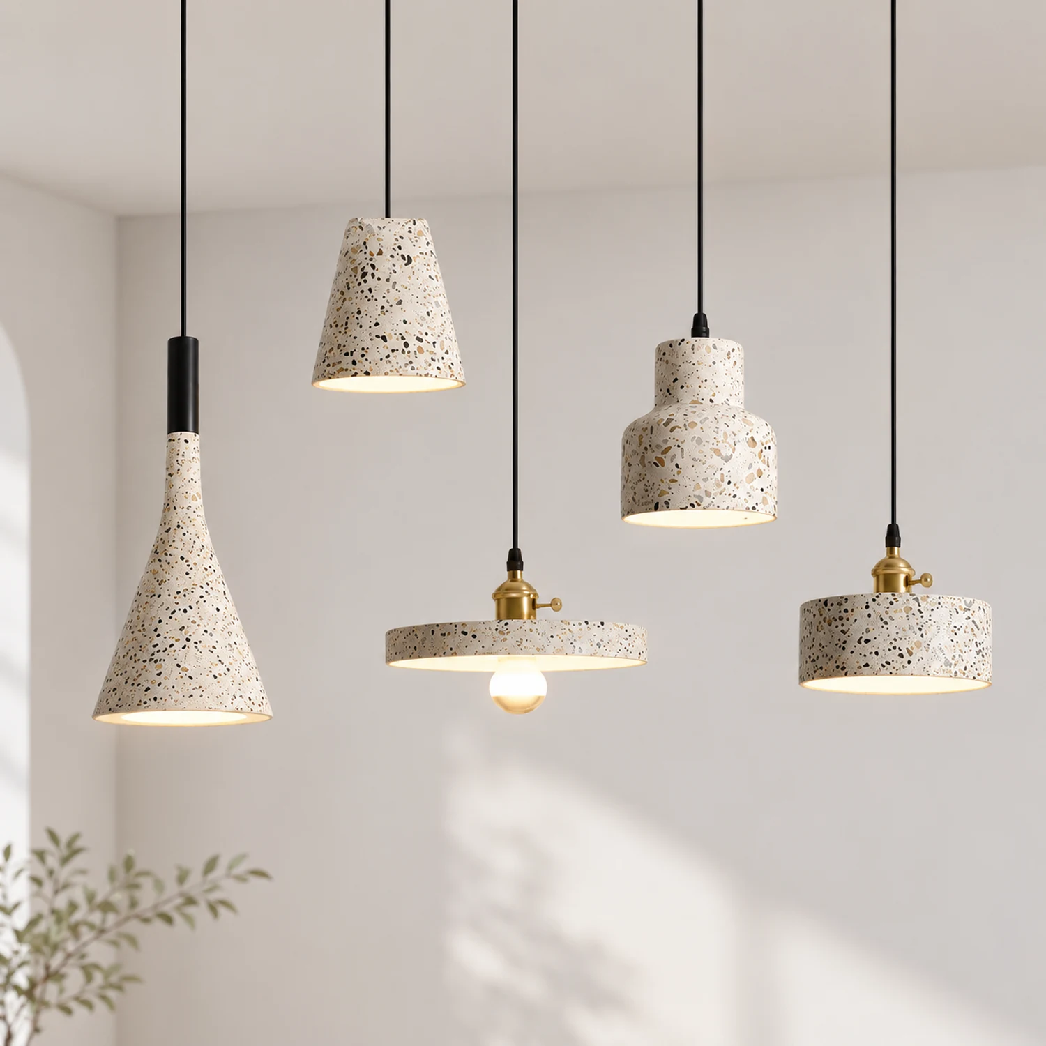 Sumait Zaid Modern Metal/Stone Pendant Light, 5 Style - Lumpaz