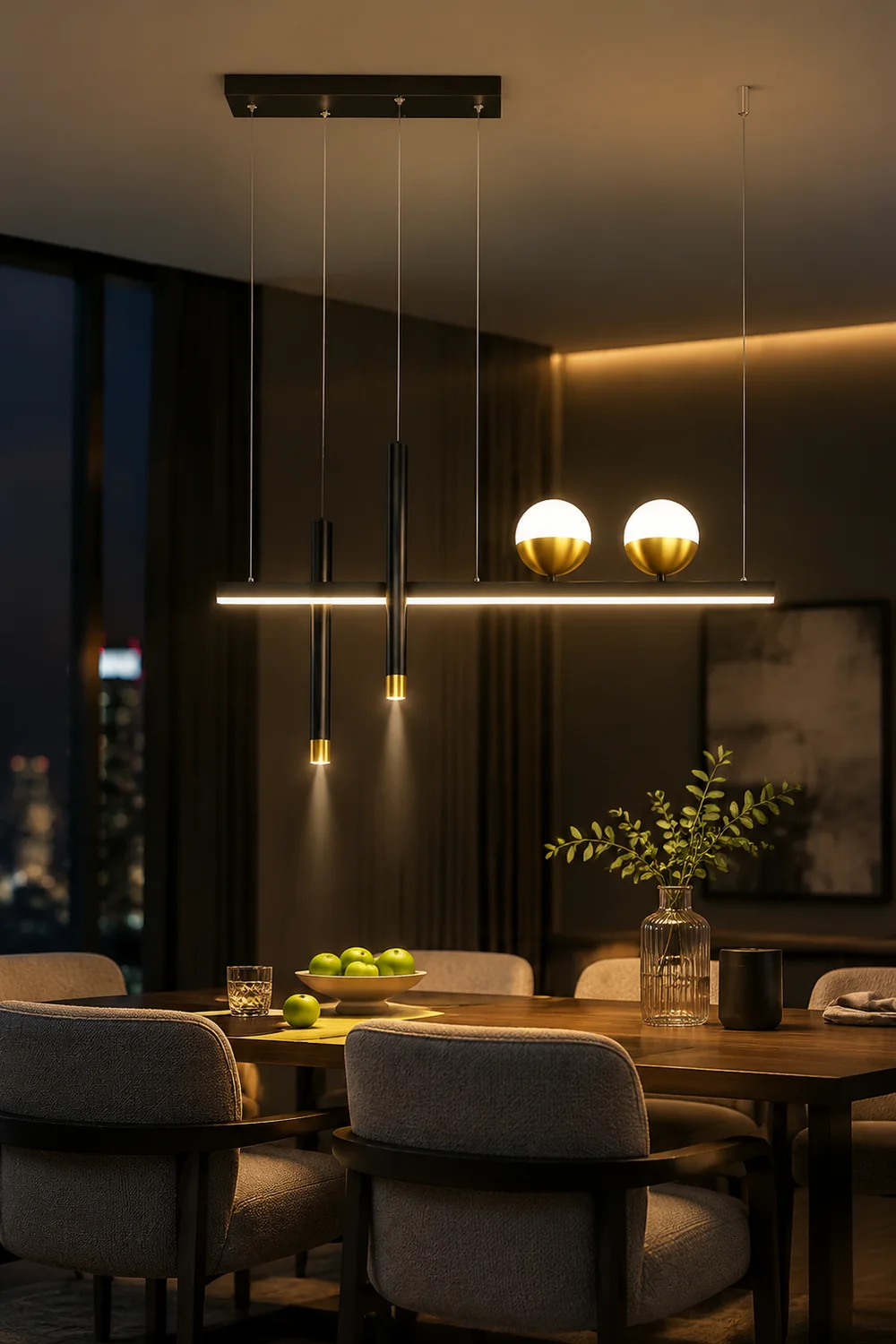 Madina Modern Globe Metal/Acrylic Pendant Light, Dining Room - Lumpaz