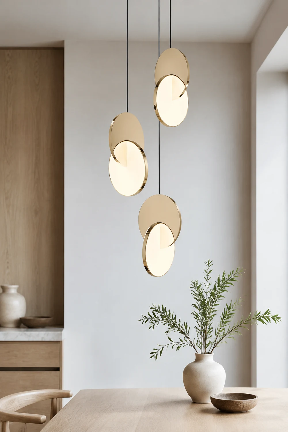 Welsh Pendant Light, Disc, Gold/Silver - Lumpaz