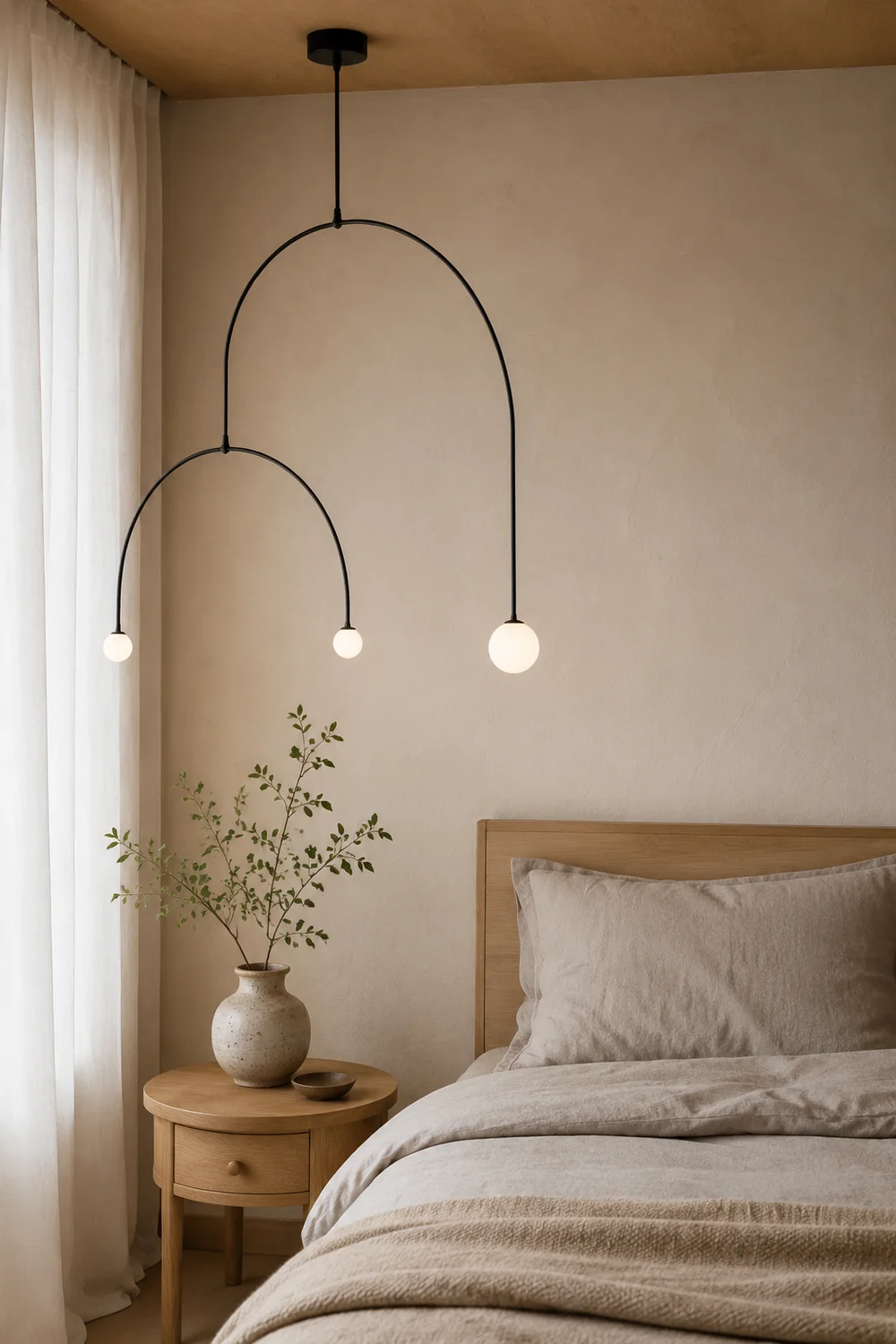 Avi Minimalist Linear Metal Pendant Light, Black - Lumpaz