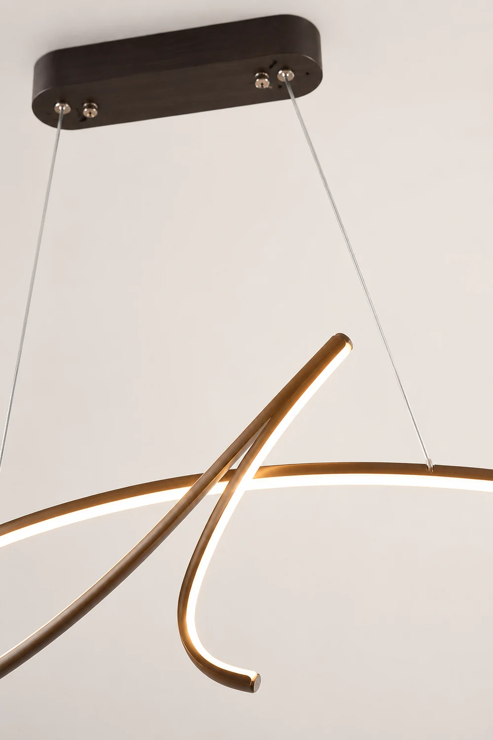 Pendant Light Irregular-curved Modern, Metal, Black/Gold, Restaurant - Lumpaz
