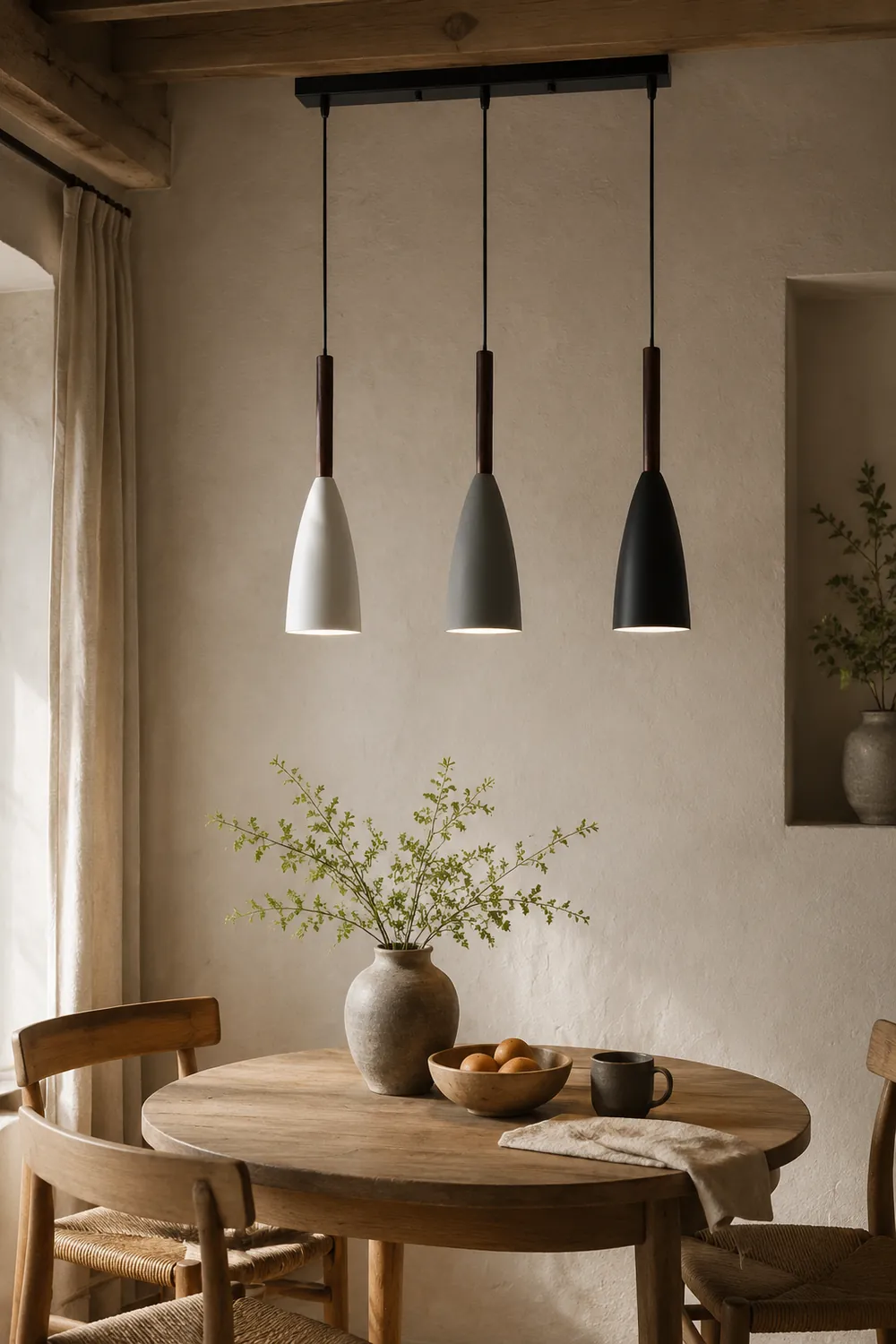 Morandi Kitchen Island Pendant Light Cluster, Wood/Metal - Lumpaz