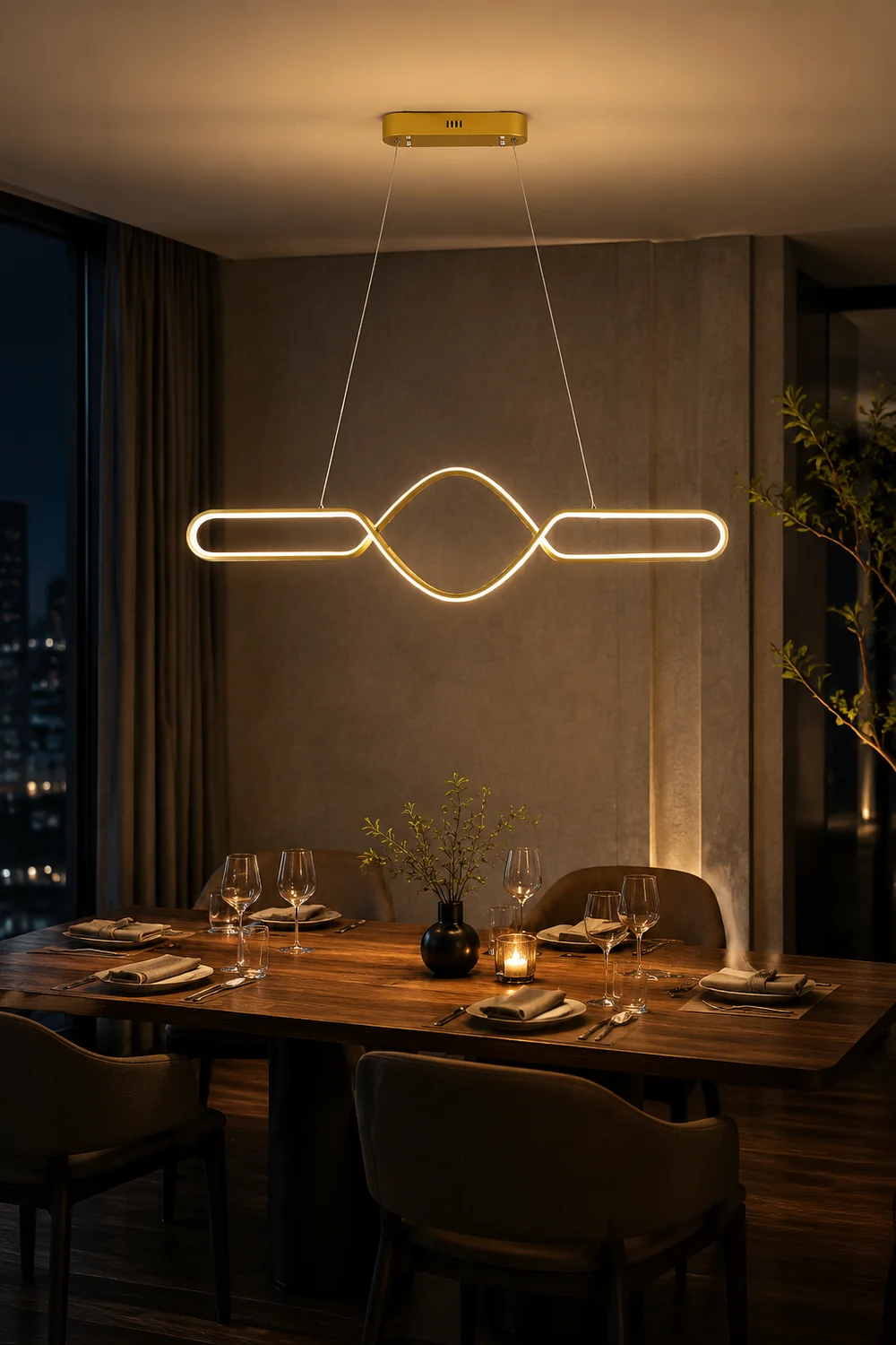 Bouvet Nordic Geometric Cross-Linear Pendant Light - Lumpaz