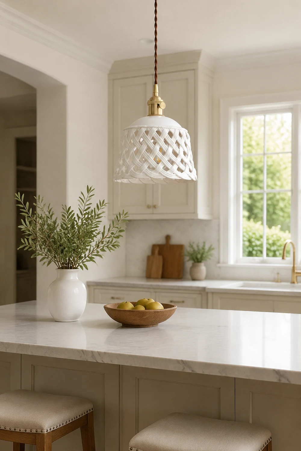 Openwork Ceramic Pendant Lamp - Lumpaz