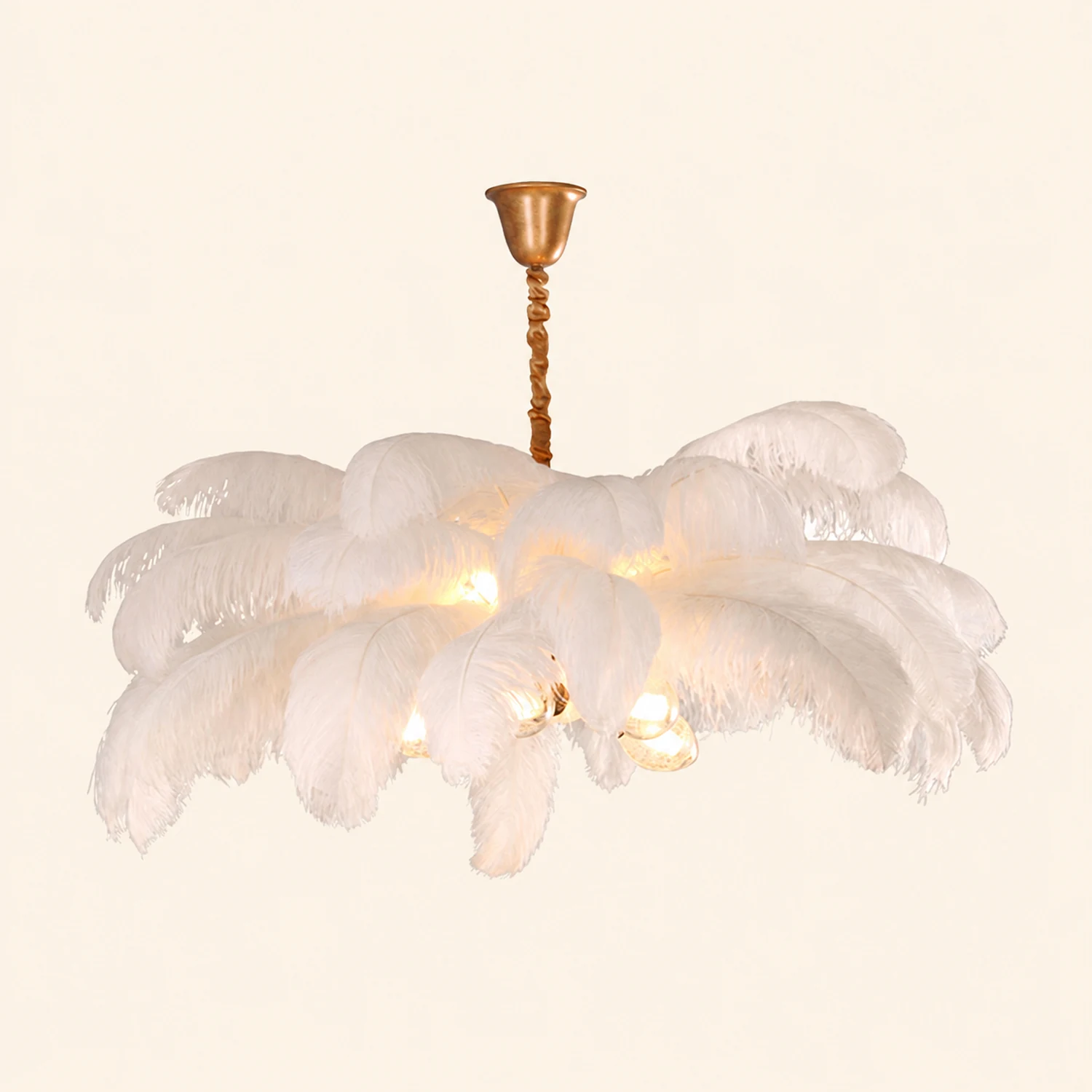 O'Moore Nordic Luxury Pendant Light, Brass/Feather - Lumpaz
