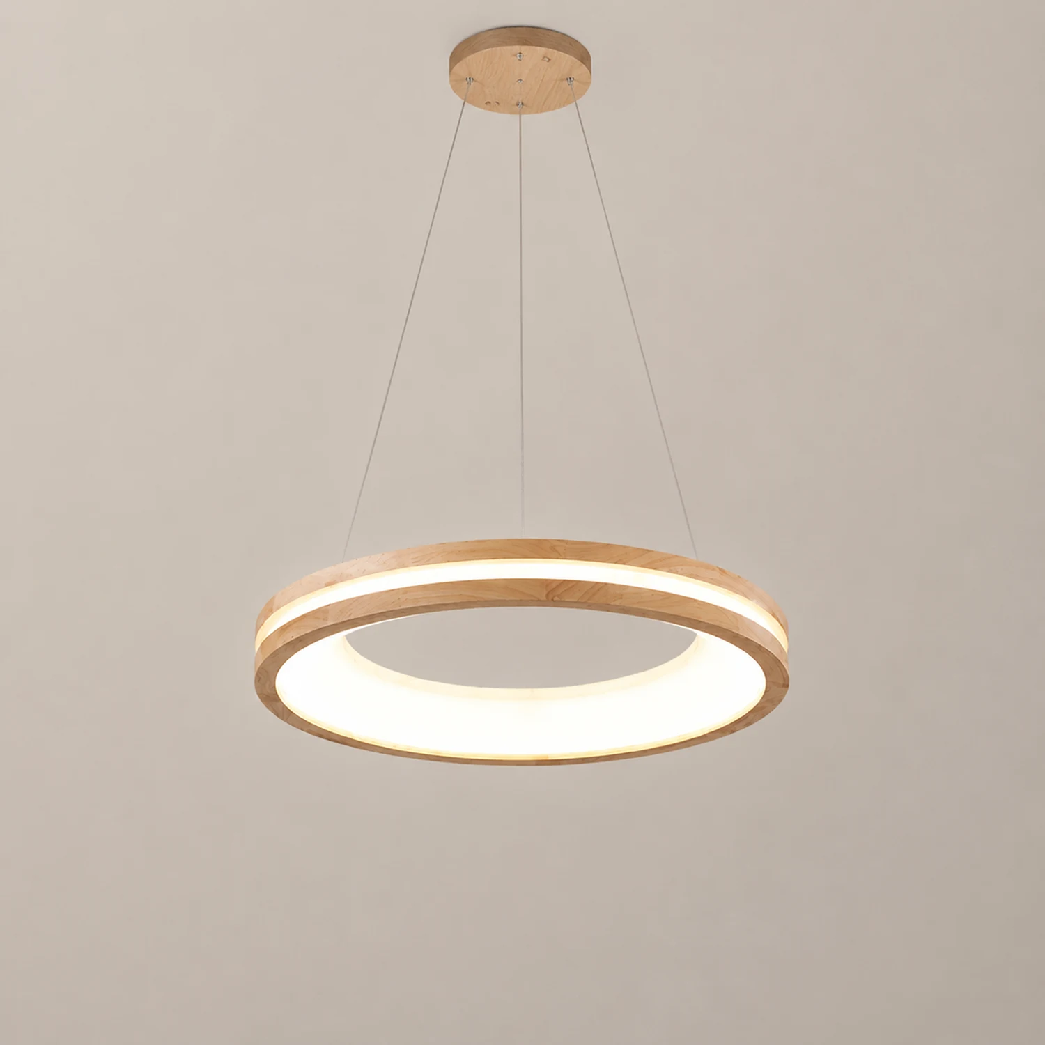 Ozawa Modern Ring Wood Pendant Light - Lumpaz