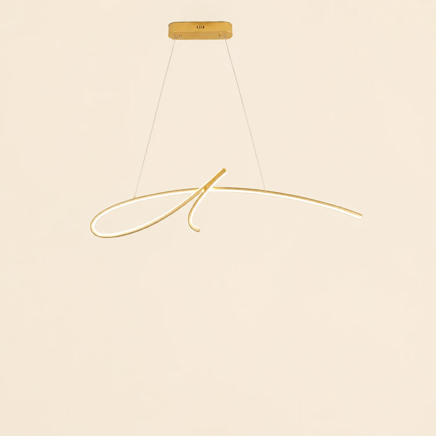 Pendant Light Irregular-curved Modern, Metal, Black/Gold, Restaurant - Lumpaz