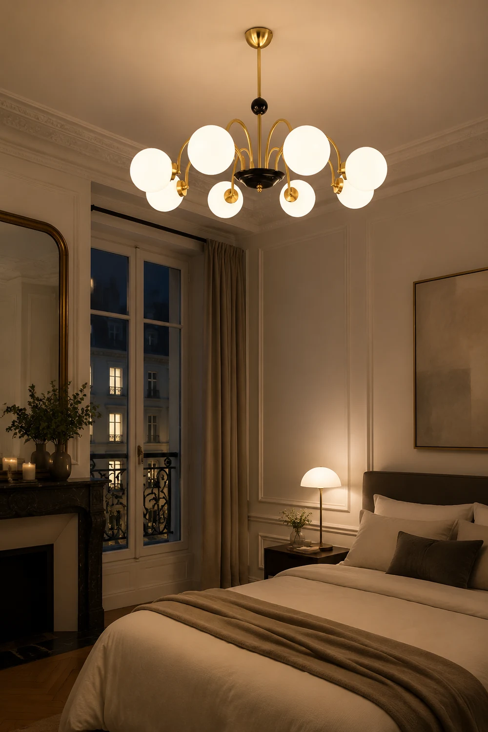 Modern Globe Glass Art Deco Chandelier, Living Room - Lumpaz