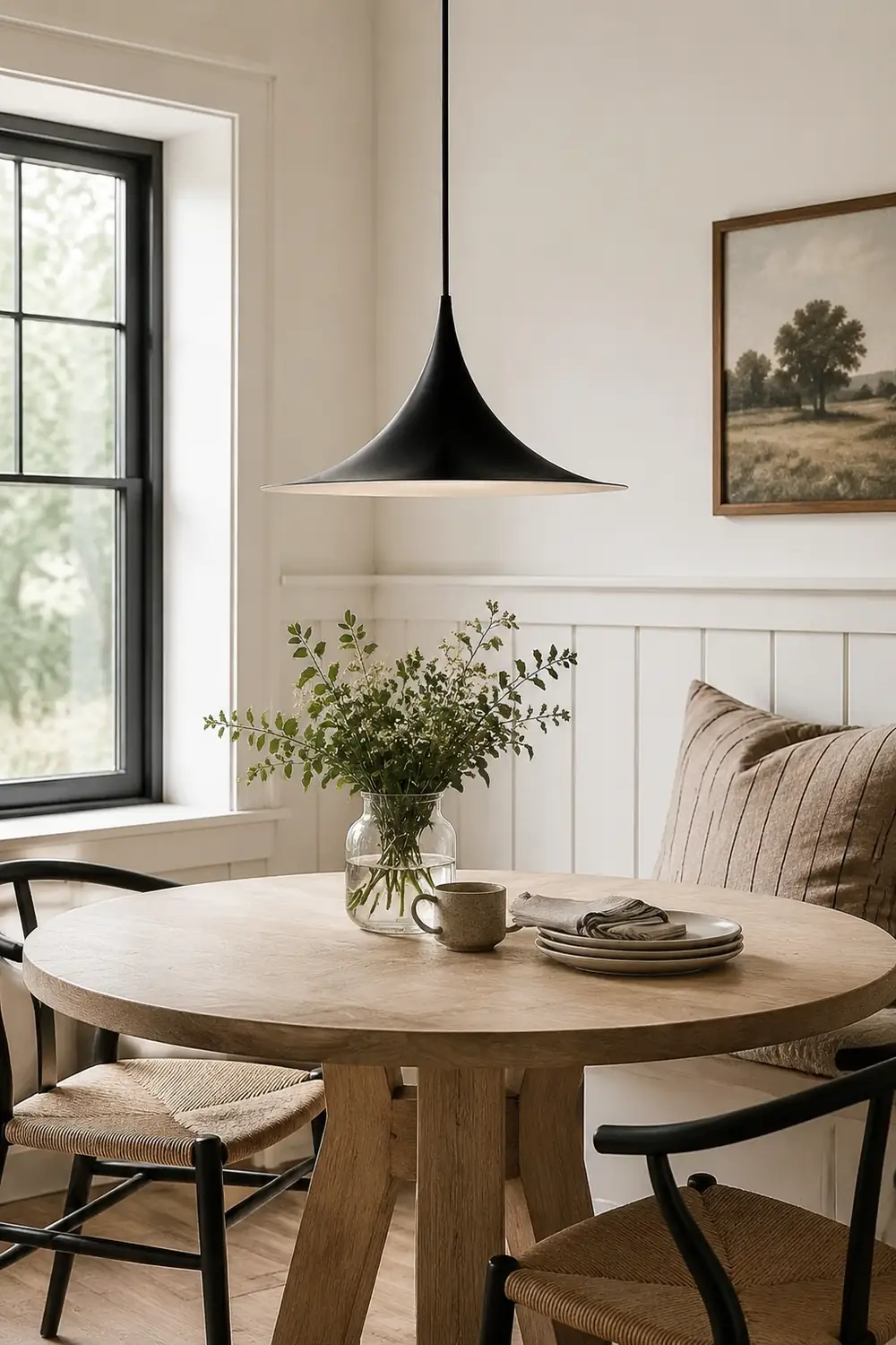Cairns Mordern Pendant Light, Metal Black/White Dinning Room - Lumpaz