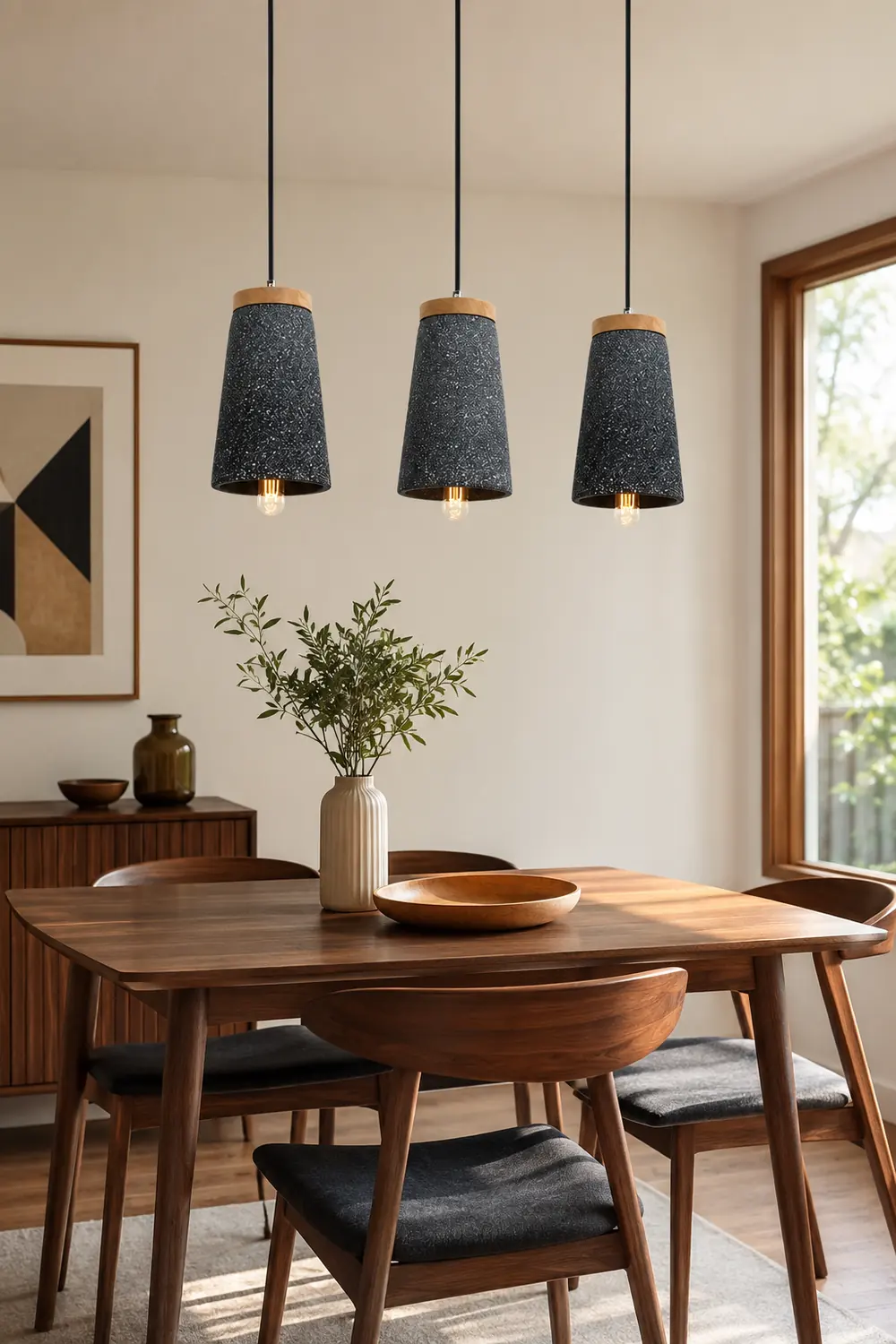 Coburg Wood Cement Pendant Light - Lumpaz