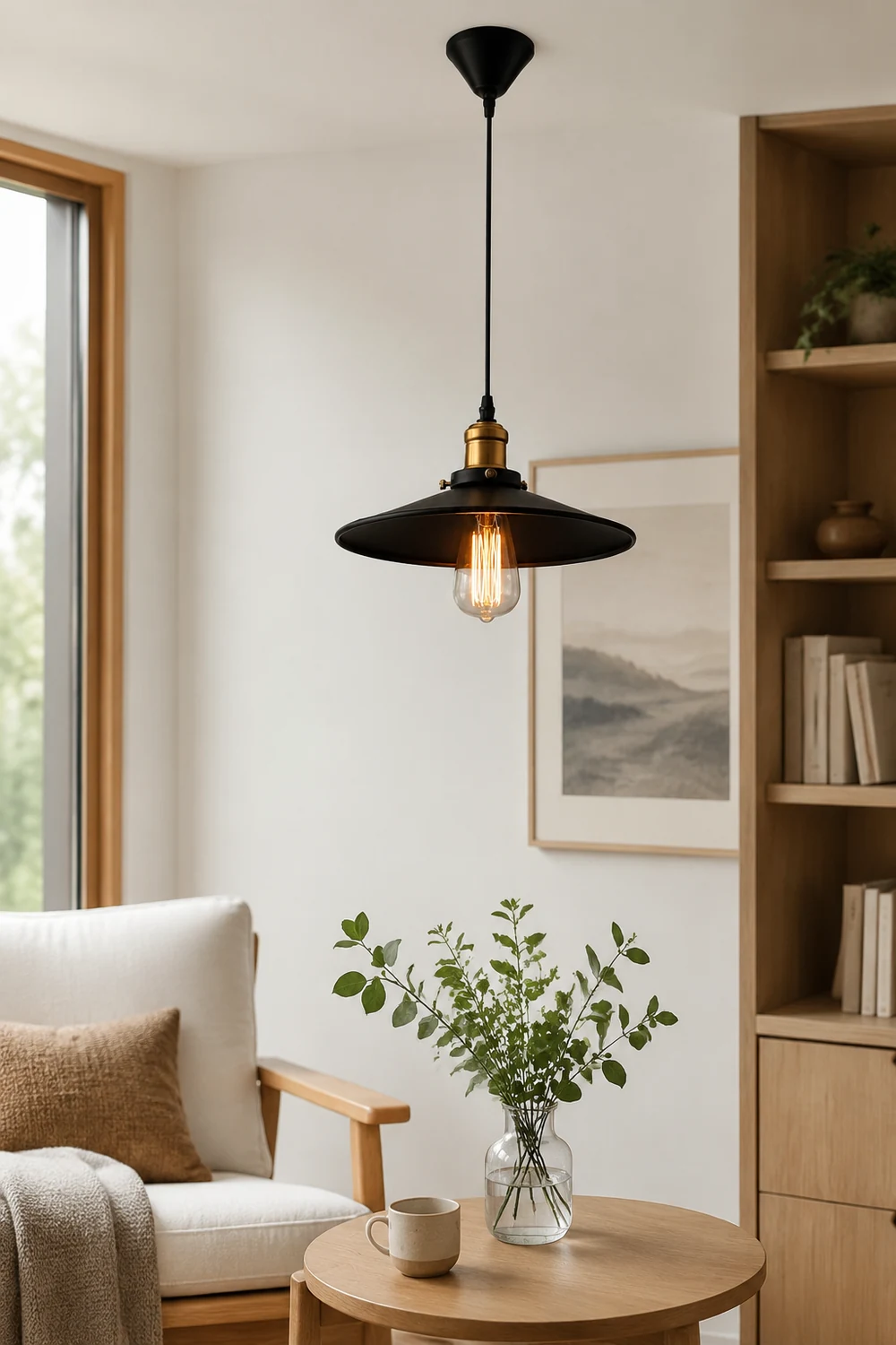 Alessio Modern Industrial Pot Metal Pendant Light, Black - Lumpaz