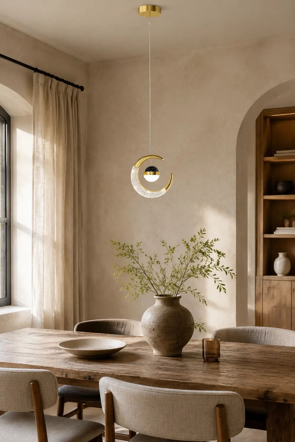 Madina Modern LED Pendant Light Starry, Black/Gold - Lumpaz