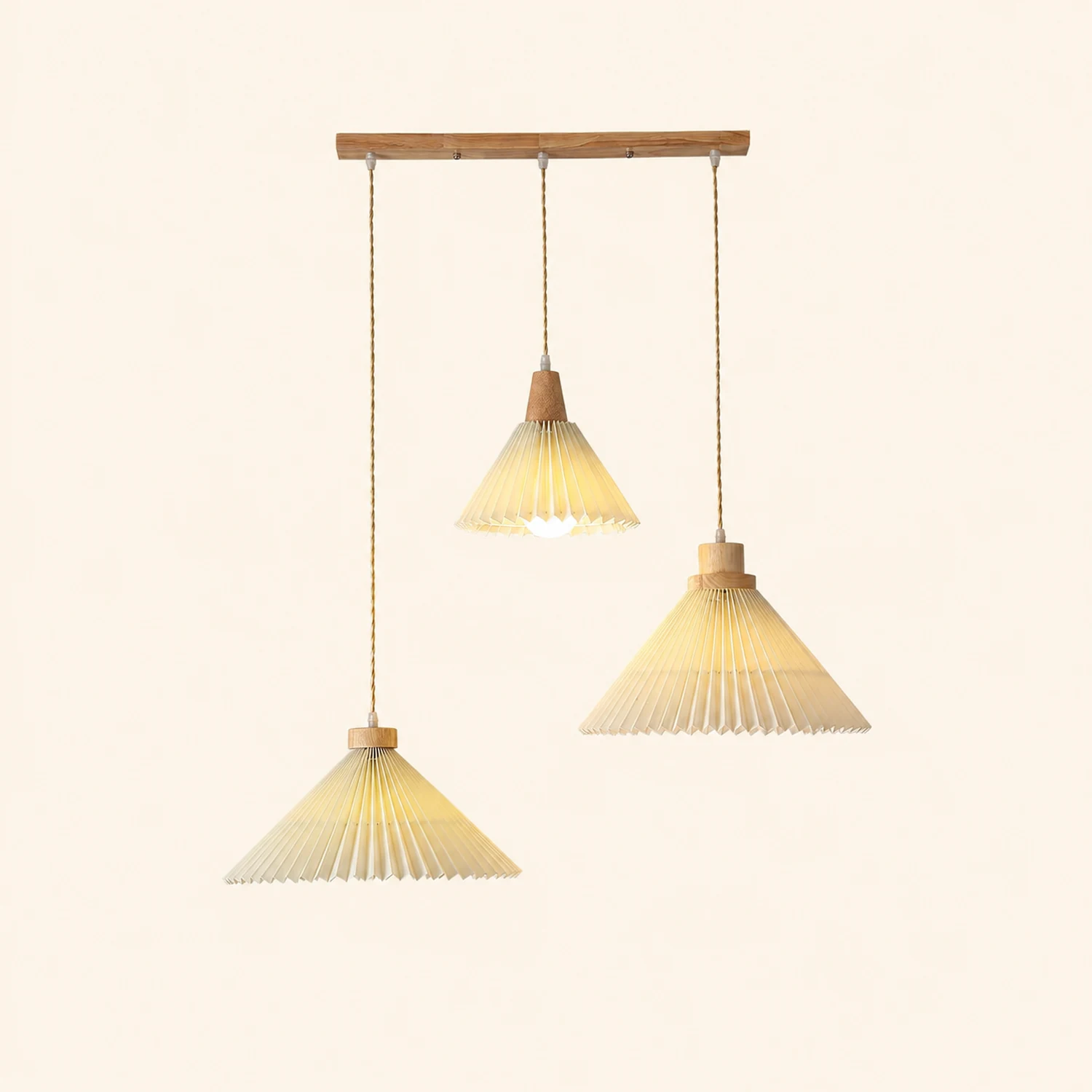Pleated Wooden Pendant Light - Lumpaz