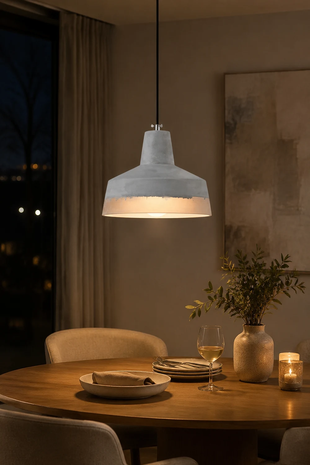 Delia Cement Pendant Light - Lumpaz