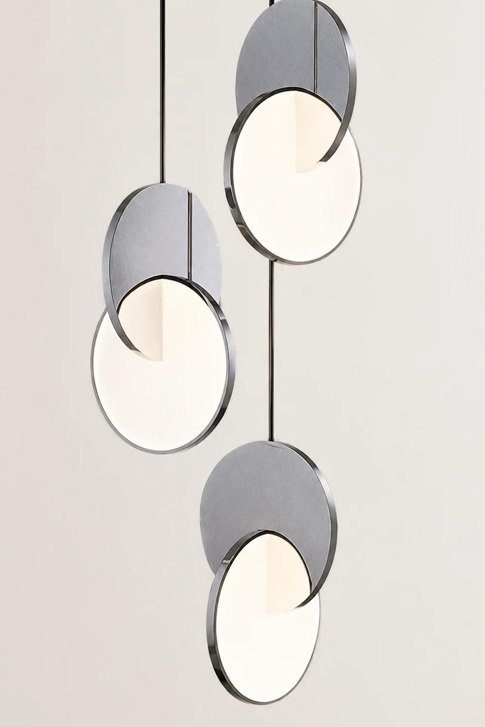 Welsh Pendant Light, Disc, Gold/Silver - Lumpaz