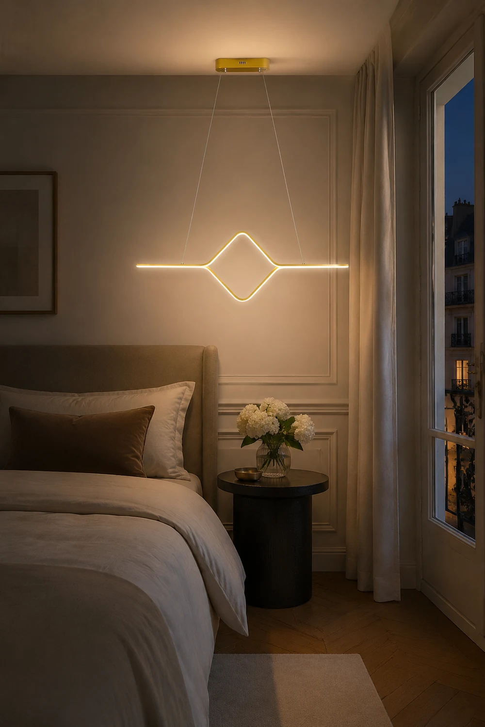 Bouvet Modern Linear Square Pendant Light, , Gold/Black - Lumpaz