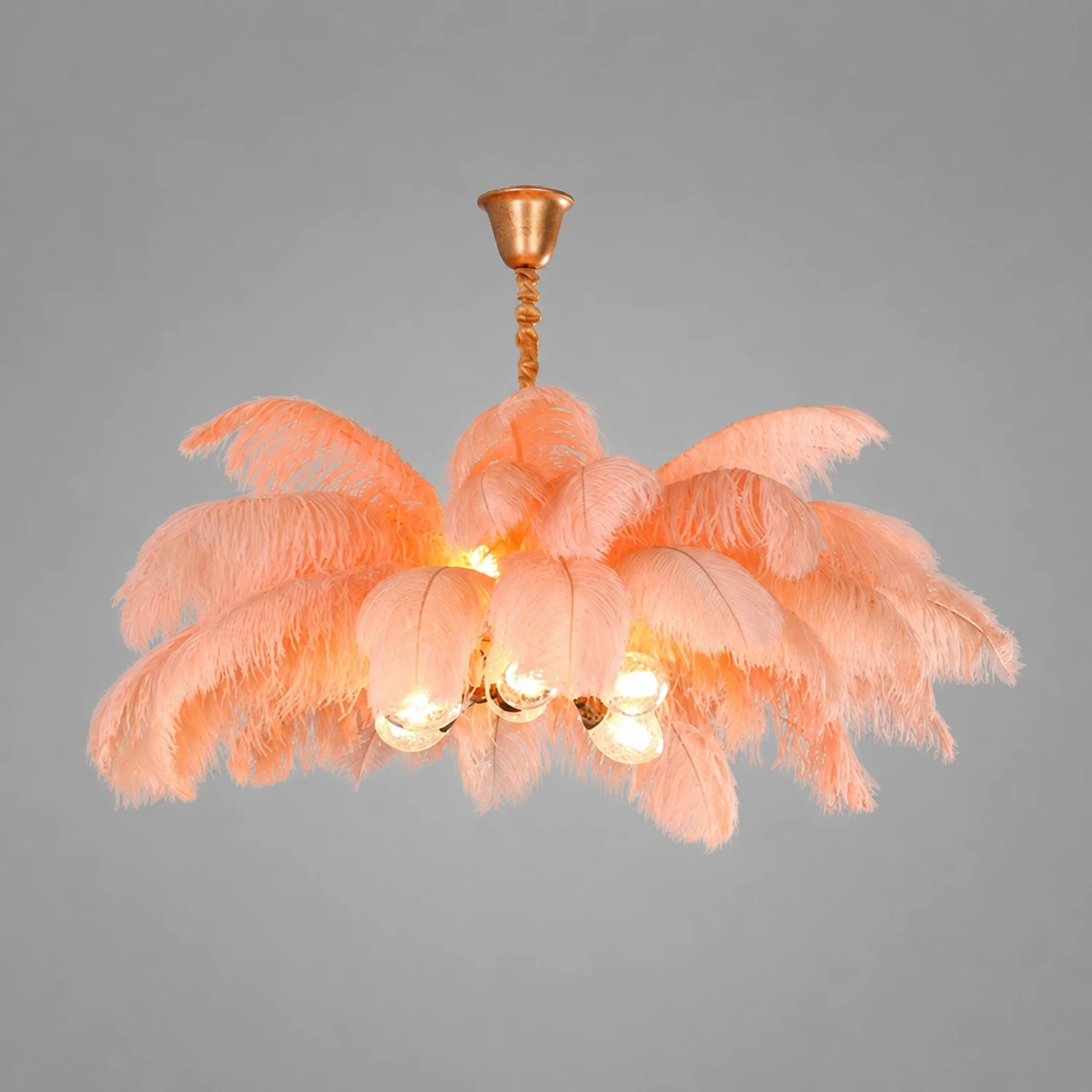 O'Moore Nordic Luxury Pendant Light, Brass/Feather - Lumpaz