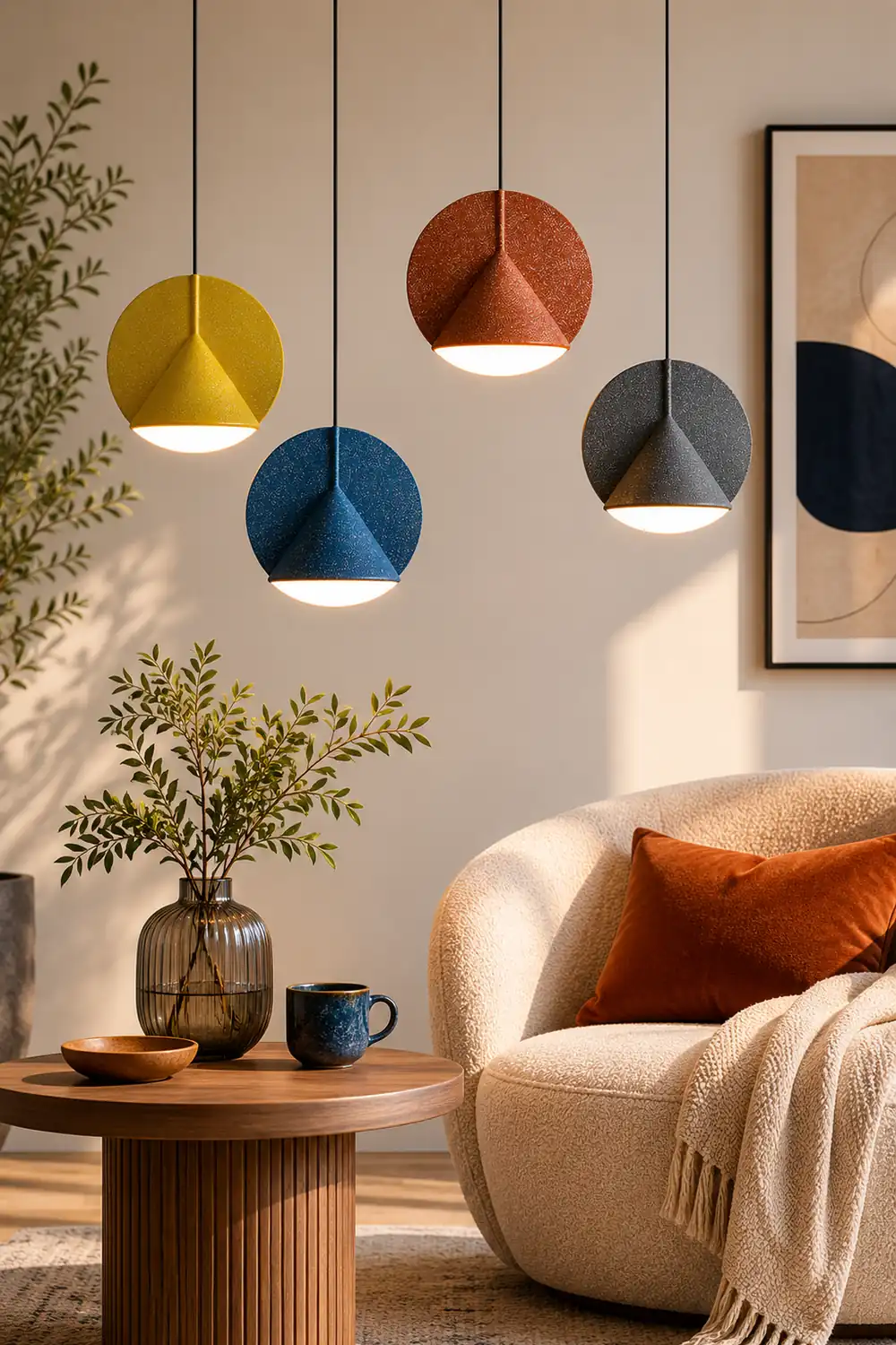 Zaid Modern LED Colorful Shade Hanging Pendant Light - Lumpaz
