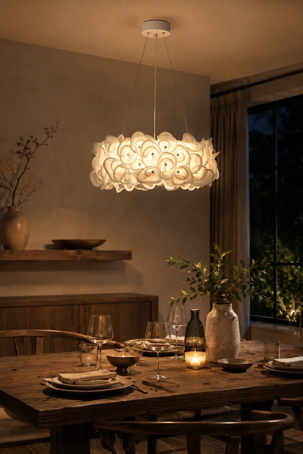 White Hydrangea Pendant Lamp - Lumpaz