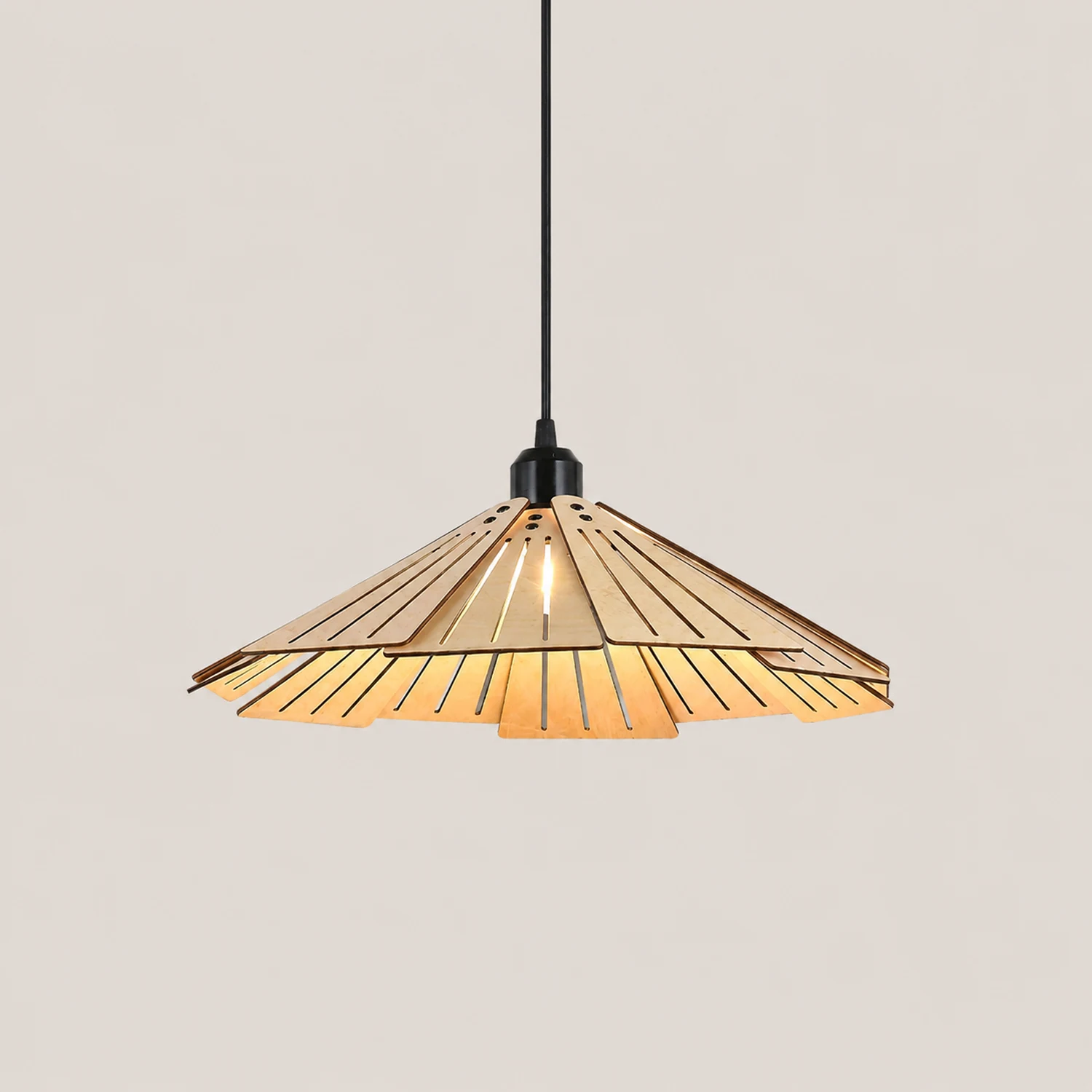 Samuels Retro Pendant Light, Metal & Wood - Lumpaz