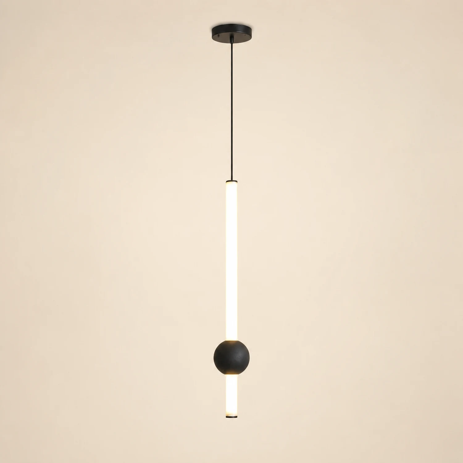 Carr Minimalist Linear Globe Glass Pendant Light, Bedroom - Lumpaz