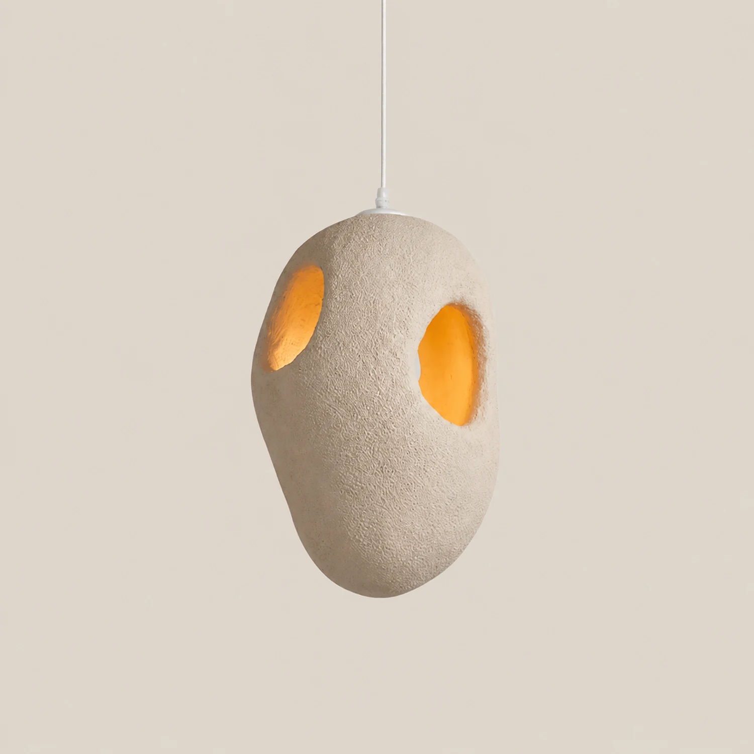Hand-Built White Pendant Lamp - Lumpaz