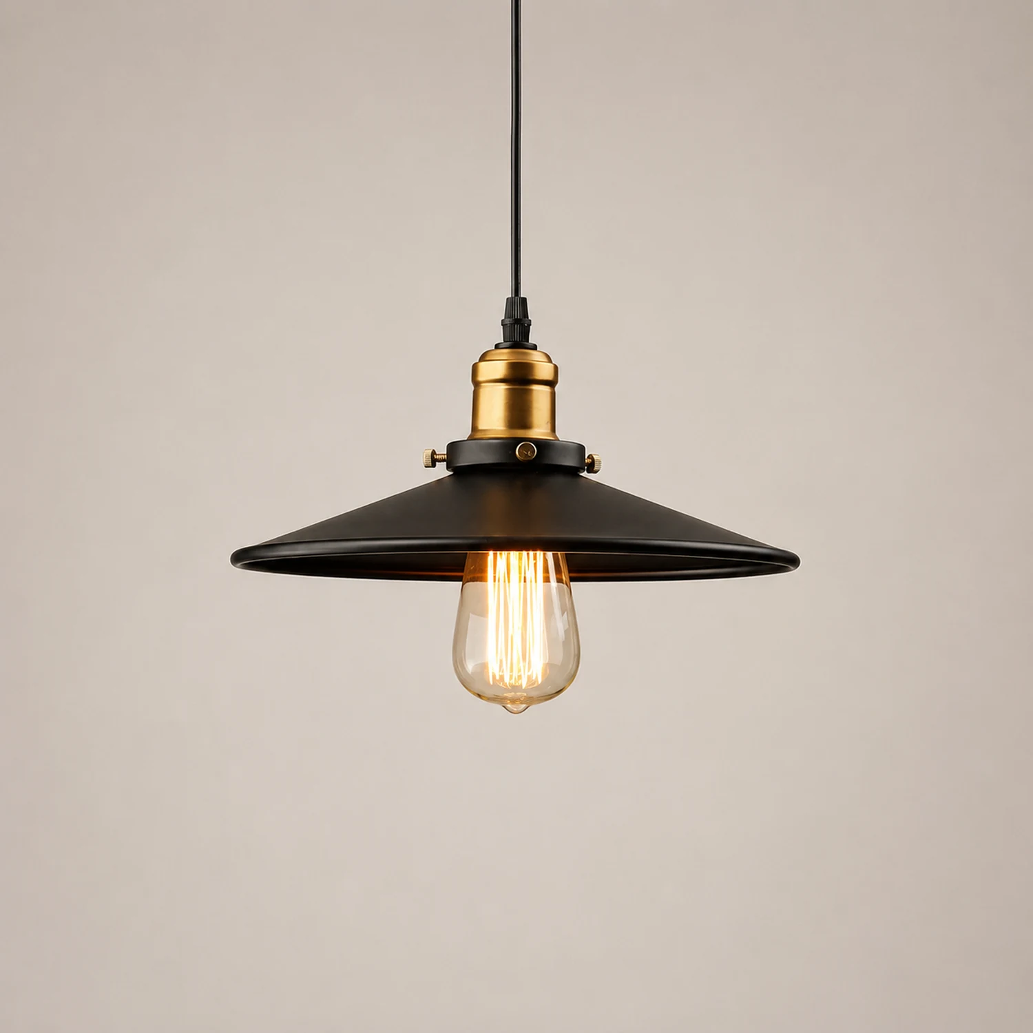 Alessio Modern Industrial Pot Metal Pendant Light, Black - Lumpaz