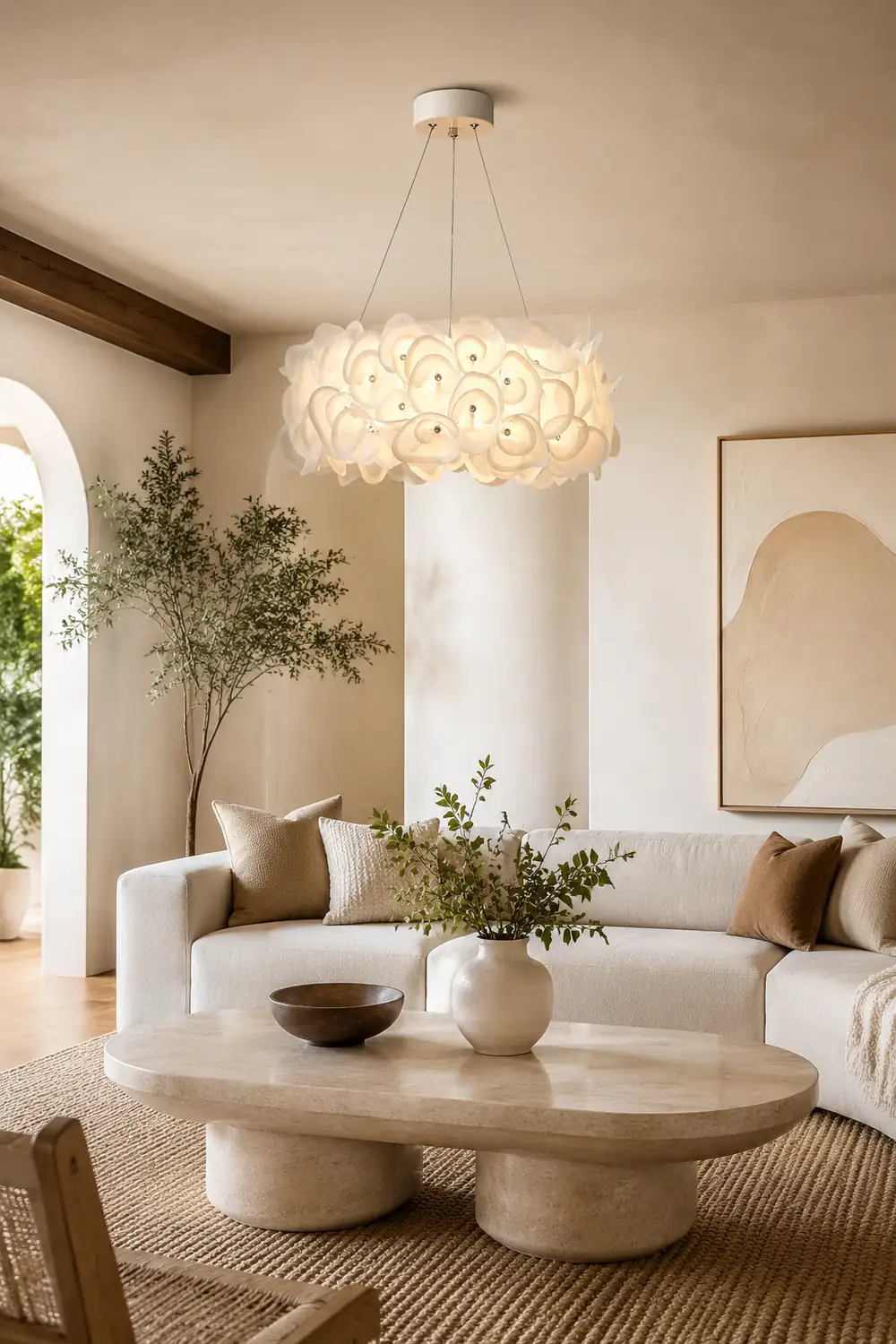 White Hydrangea Pendant Lamp - Lumpaz