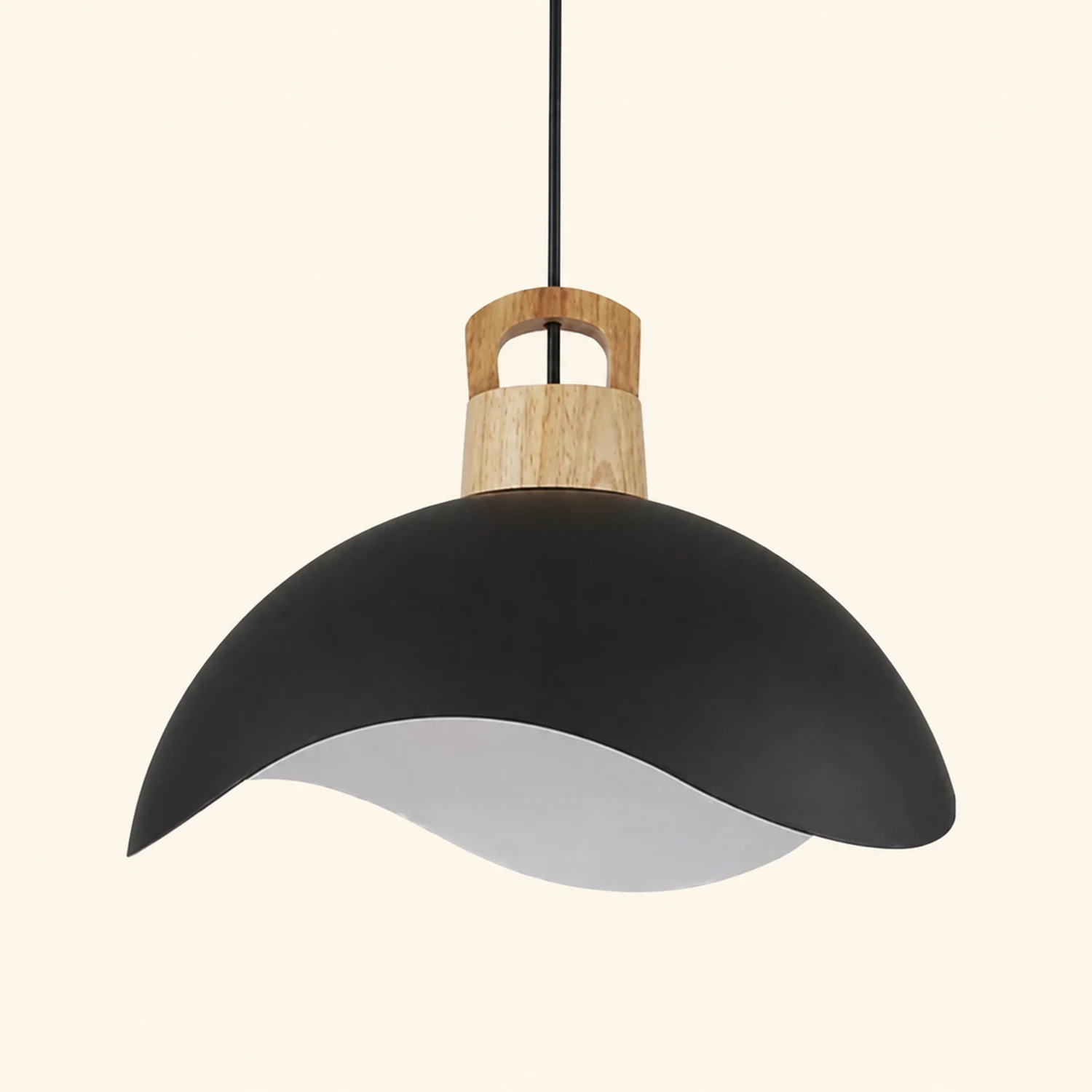 Morandi Colorful Shade Single Pendant Lights, Wood & Metal - Lumpaz