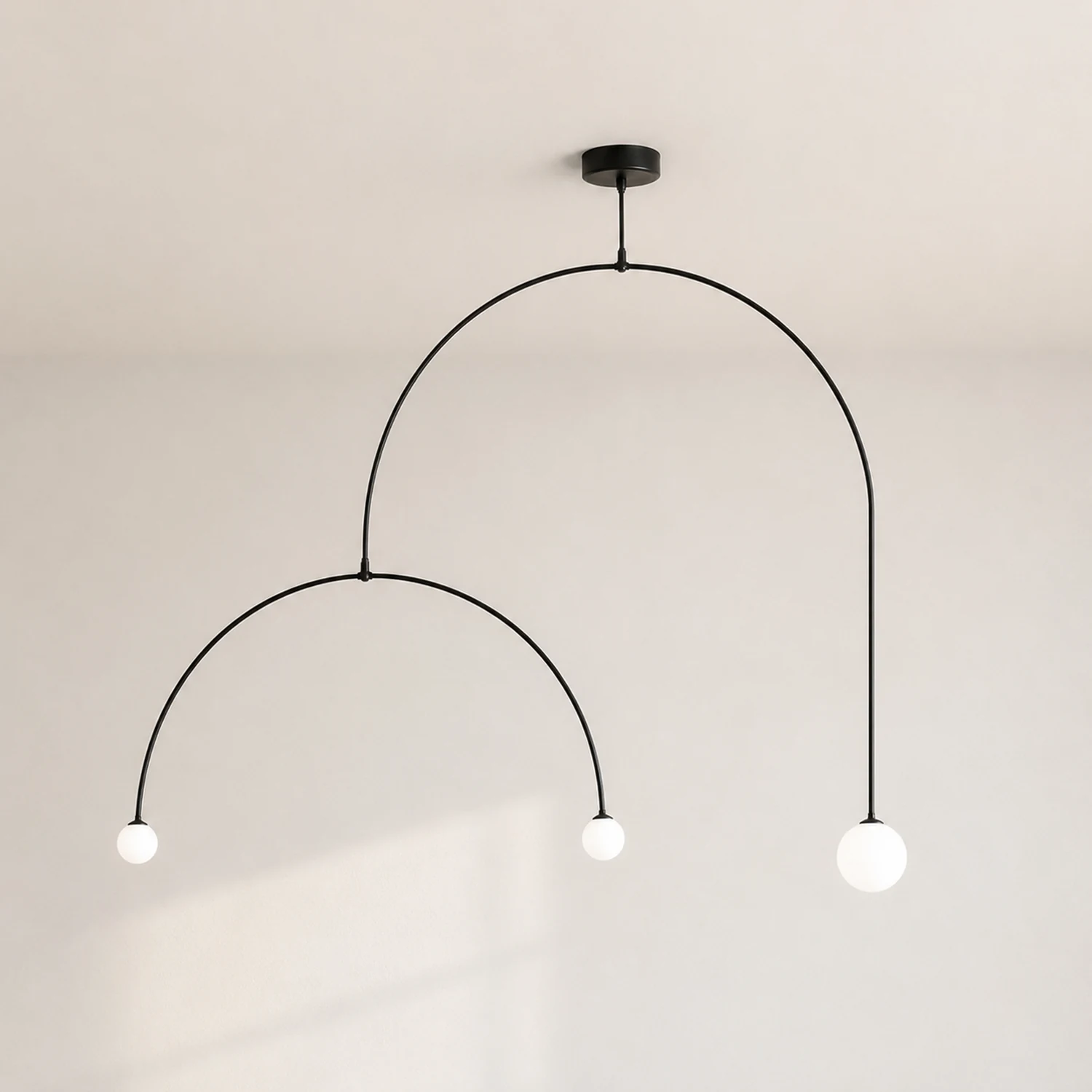Avi Minimalist Linear Metal Pendant Light, Black - Lumpaz
