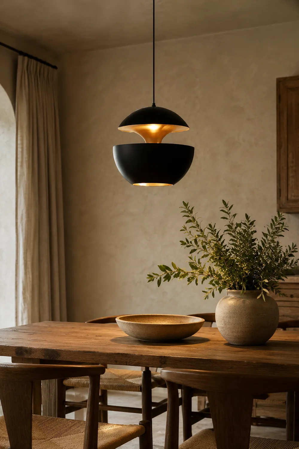 Nazifa Metal Modern Pendant Light, Black / White - Lumpaz
