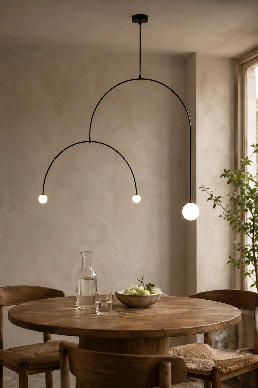 Avi Minimalist Linear Metal Pendant Light, Black - Lumpaz