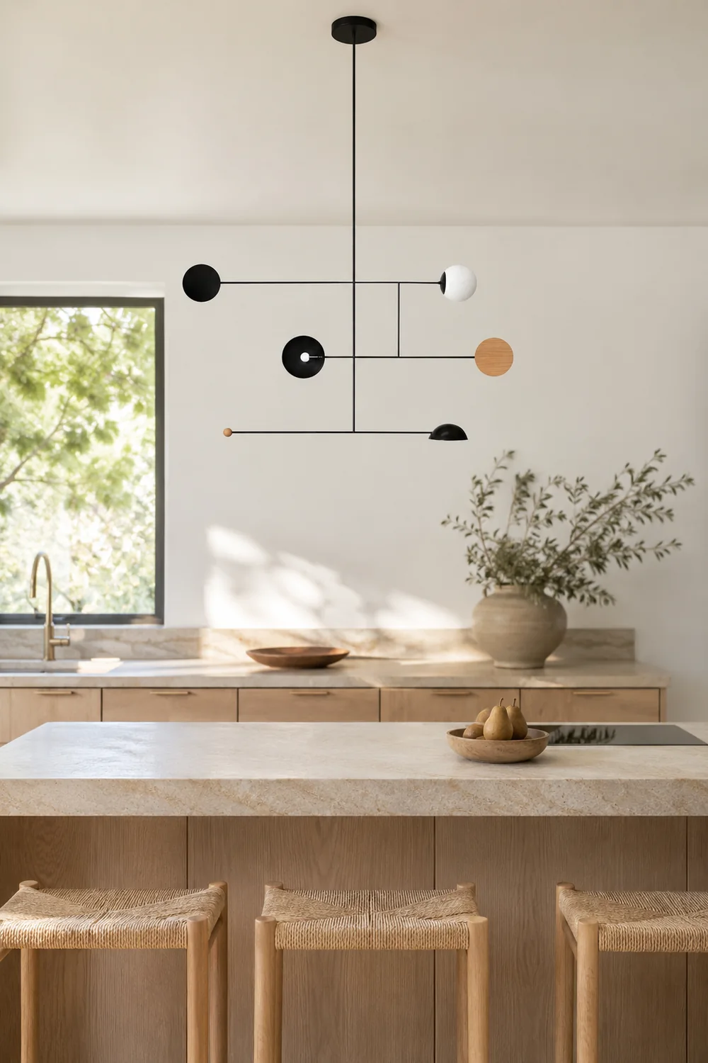 Avi Minimalist Round Metal Led Pendant Light, Living Room - Lumpaz