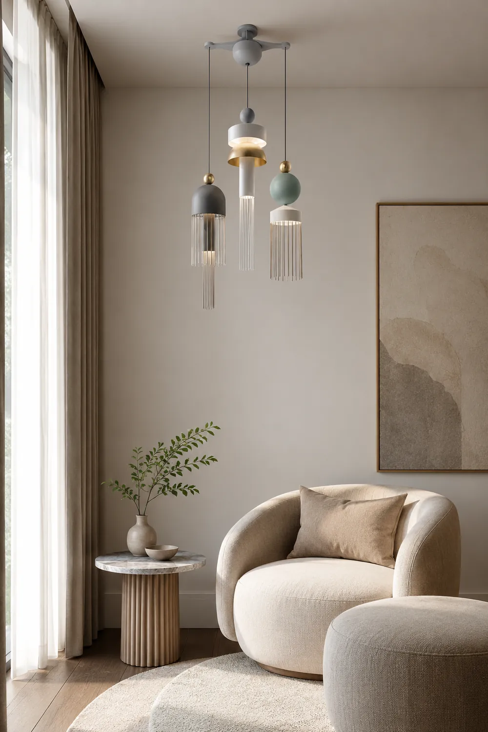 Colon Modern Tassel Metal Pendant Light - Lumpaz