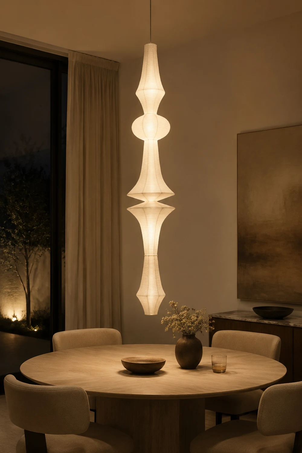 Washi Paper E Pendant Light - Lumpaz