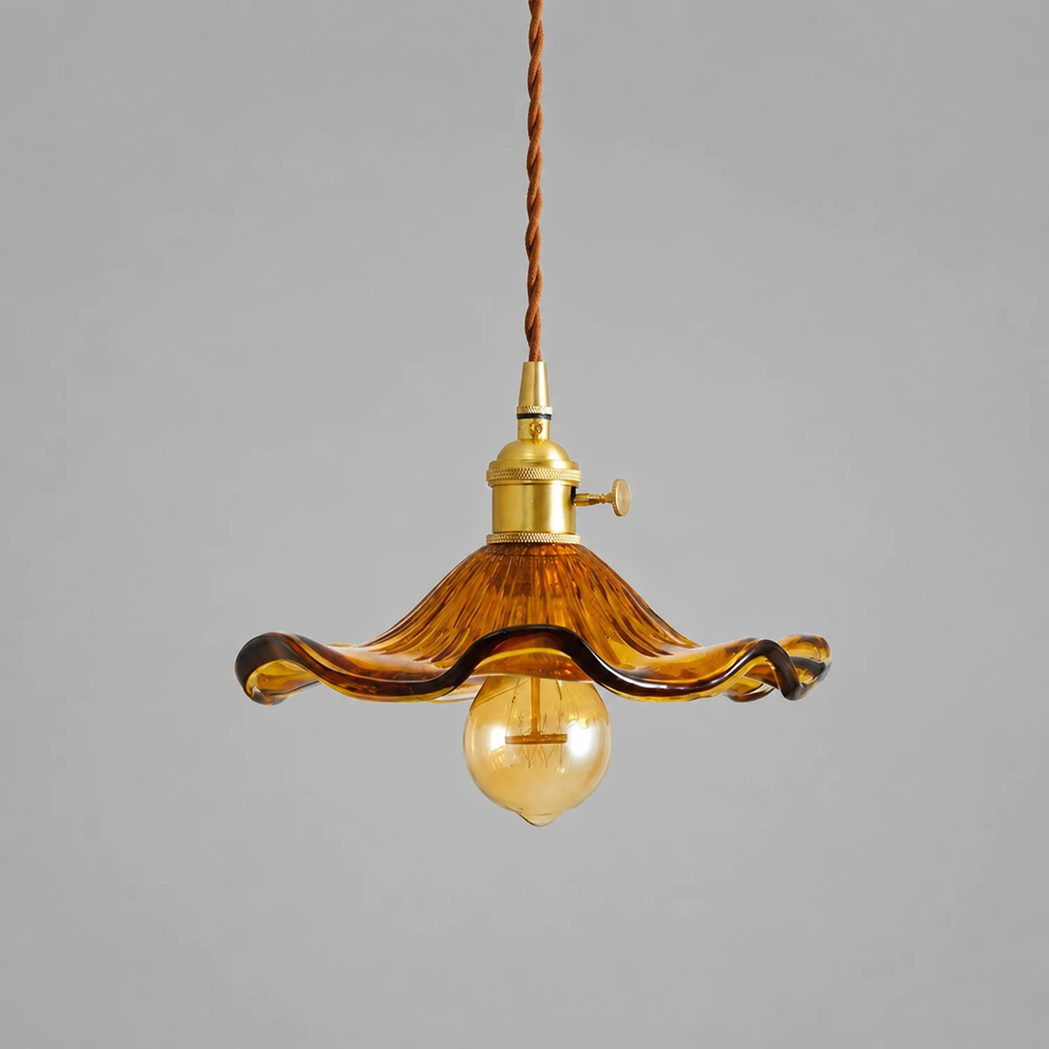 Glass Hibiscus Flower Pendant Light - Lumpaz