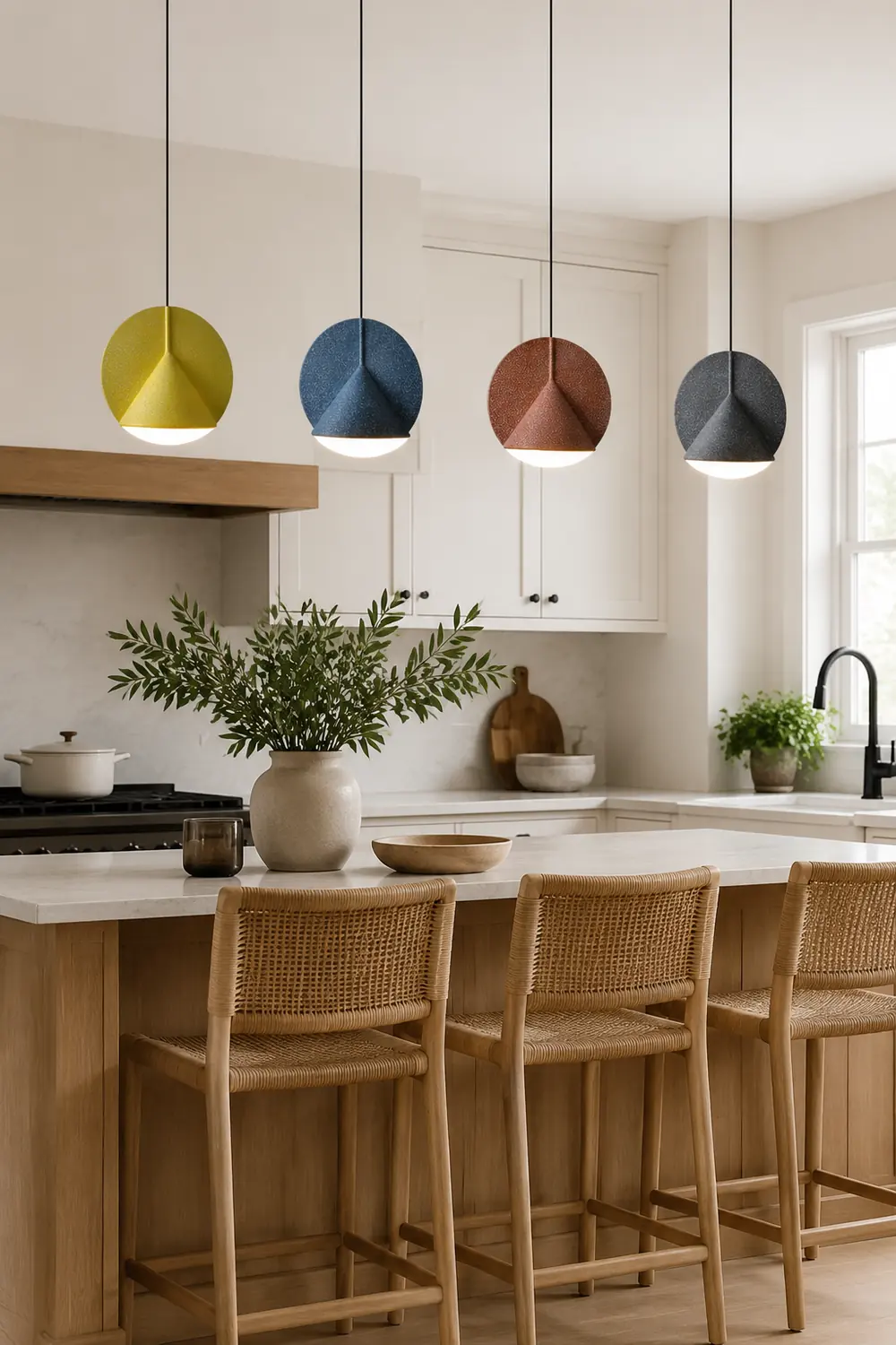 Zaid Modern LED Colorful Shade Hanging Pendant Light - Lumpaz
